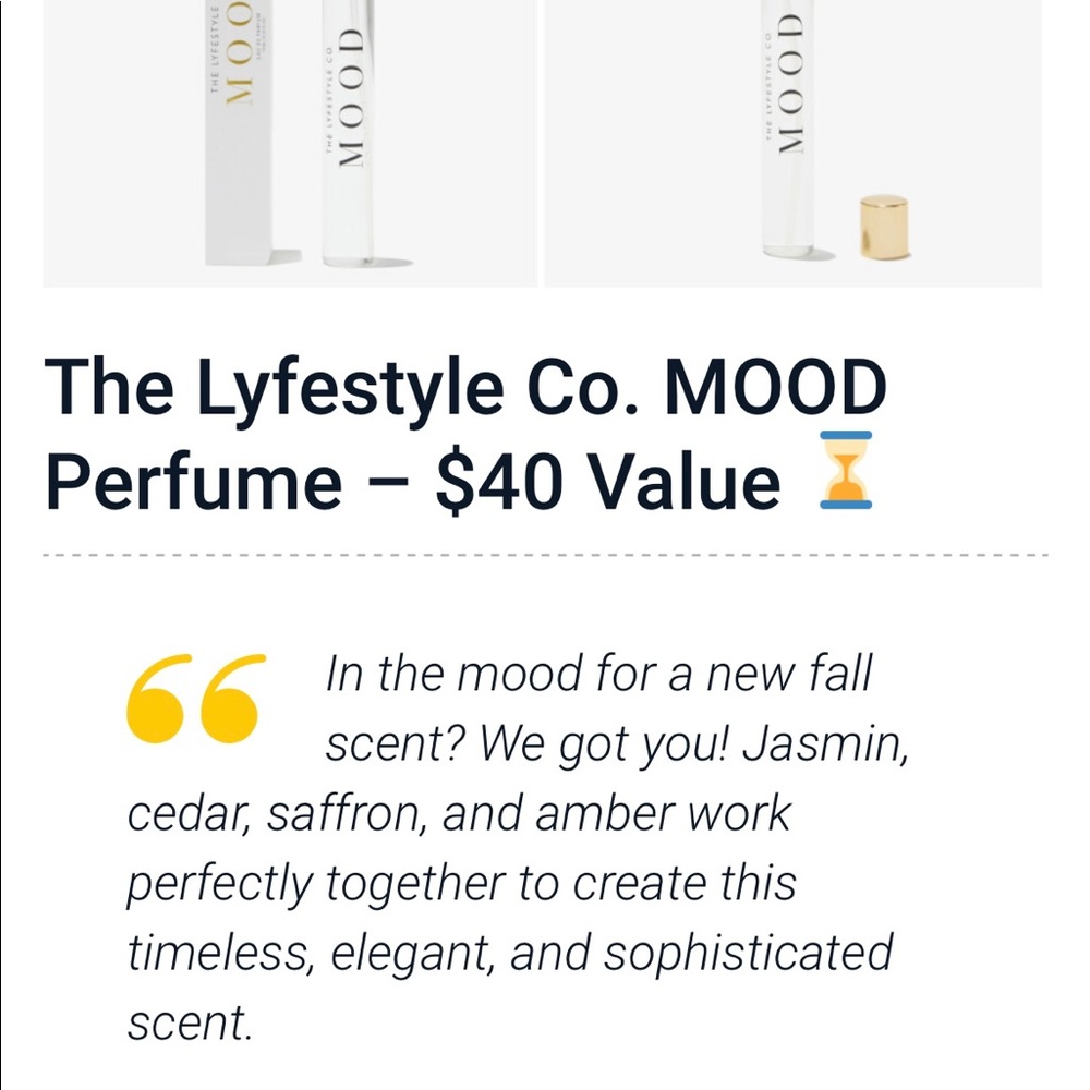 Mood perfume from Fab Fit Fun box